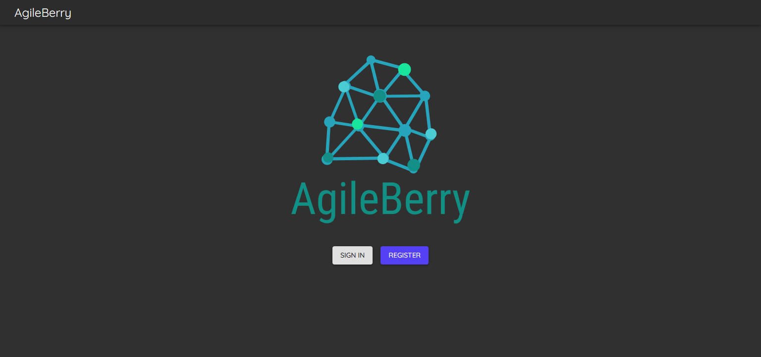 The landing page of AgileBerry